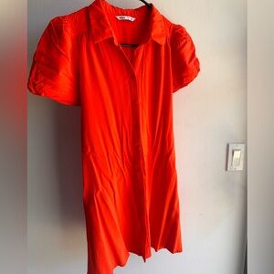 Orange shirt dress